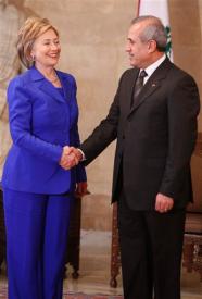 Michel Sleiman gets a load of Hillary.