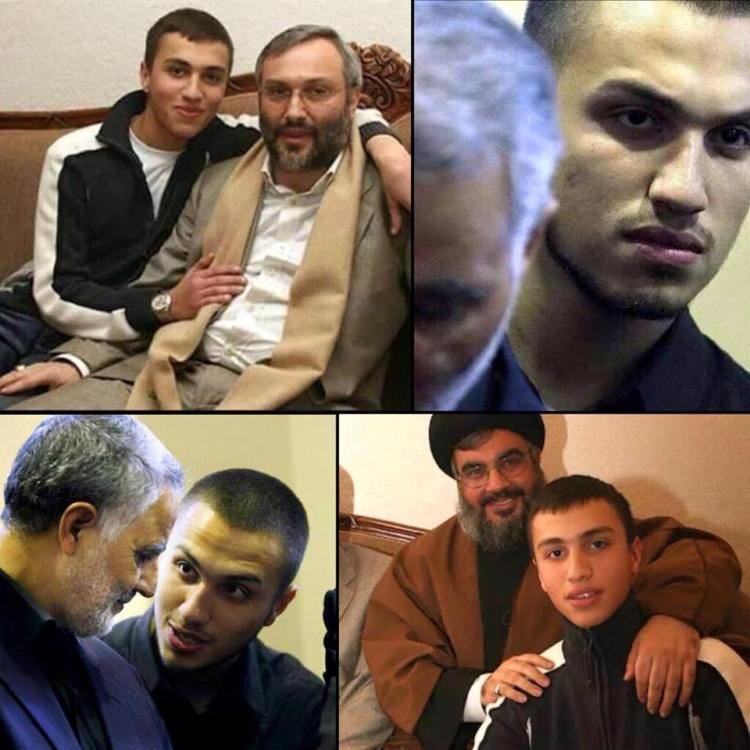 Jihad Mughnieh appears above in photographs with Qassem Soleimani and Hassan Nasrallah. 